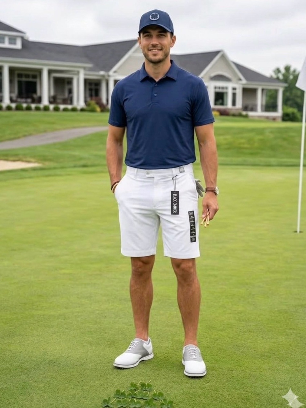 NWT Black Clover Performance Shorts White Men's Size 34 Tennis Golf